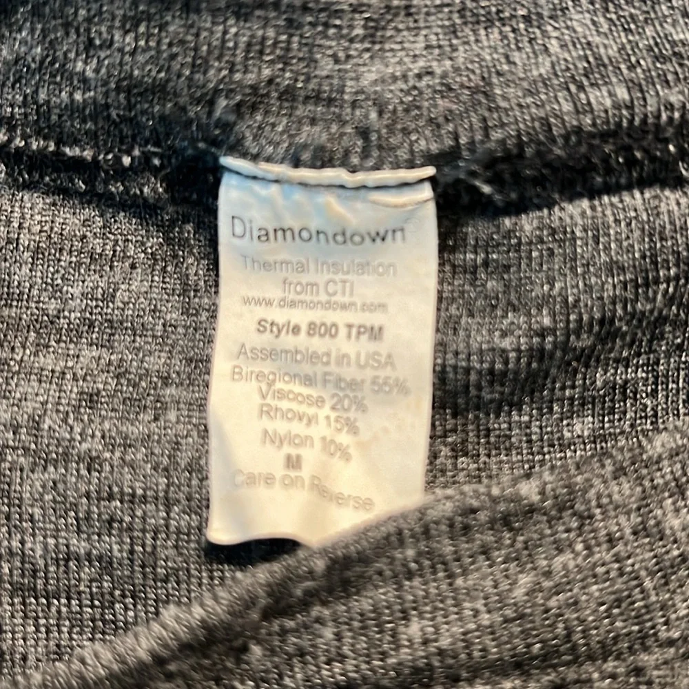 Diamondown Thermal Insulation Long Sleeve Grey Shirt Size Medium
